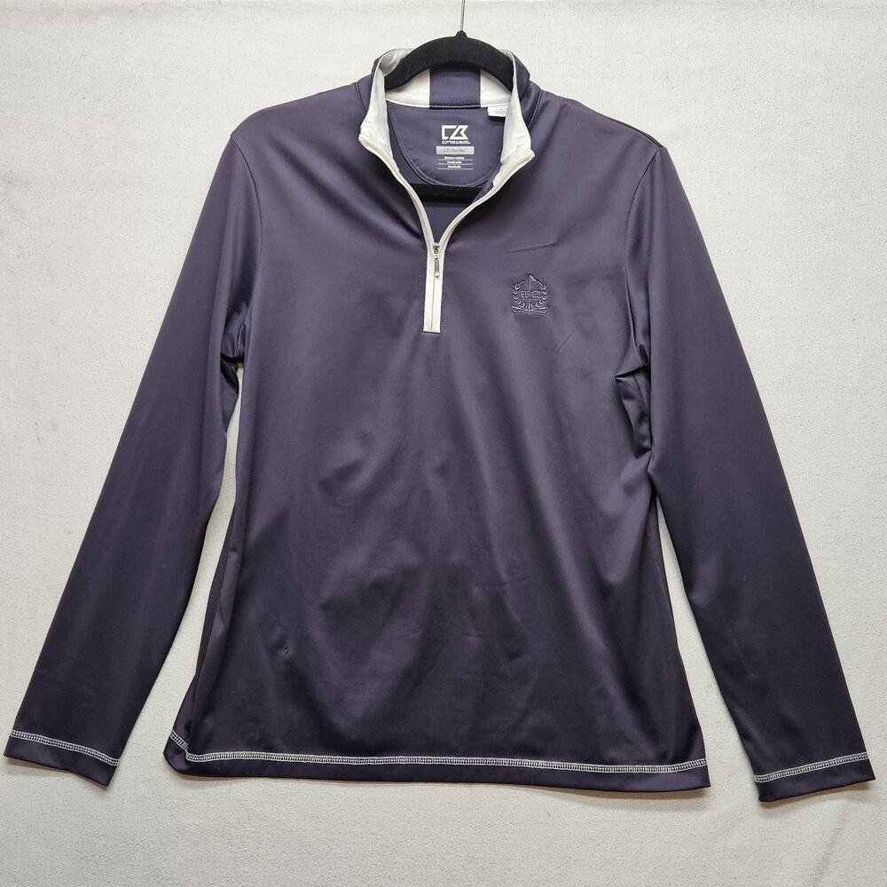 Cutter & Buck Pullover Womens Medium Purple CB DryTec Golf Quarter Zip EGCC Logo